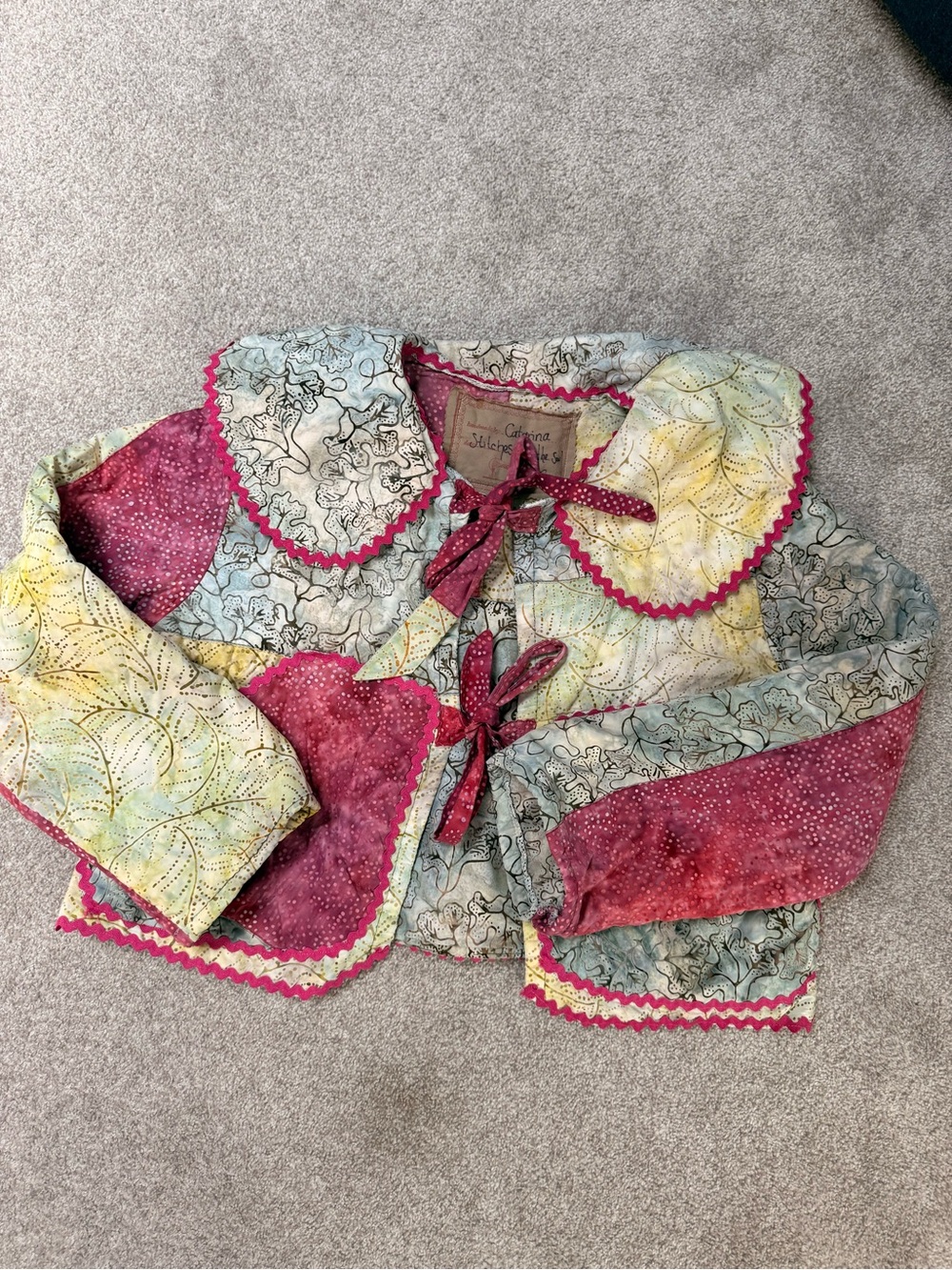 Hot Pink Handmade Quilted Jacket - Picture 3 of 7